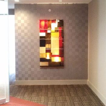 30”x 60”<br>
Fused glass, LED luminary<br>
Cambridge Massachusetts<br>
Artist: Caroline Parent