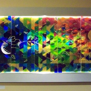 30”x 60”<br>
Fused glass LED luminary<br>
Wentworth-Douglass
Hospital Dover, NH<br>
Artist: Caroline Parent