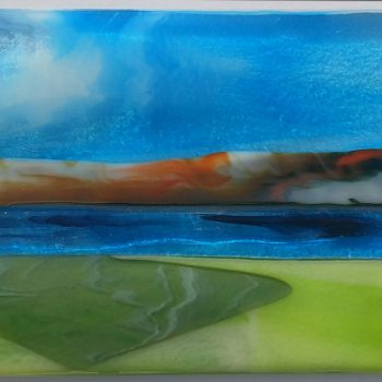 7”x 17” panels<br>
Fused glass<br>
Artist: Caroline Parent
