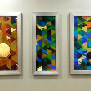 30”x 60”<br>
Fused glass<br>
Wentworth-Douglass
Hospital Dover, NH<br>
Artist: Caroline Parent
