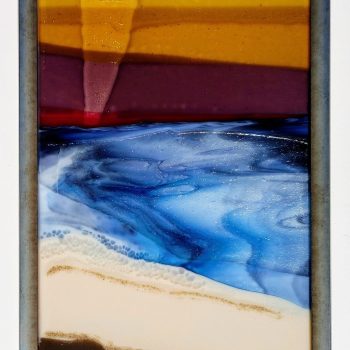 12"x20"<br>Fused glass in ambient light shown here<br>Artist: Caroline Parent, April 2021
